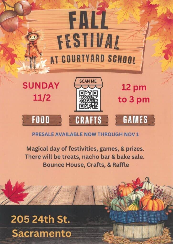 Courtyard Private School Fall Festival, Sunday November 2 from 12 - 3pm